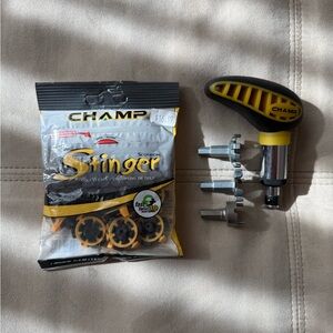 Champs Stinger Cleat Set in Black and Yellow